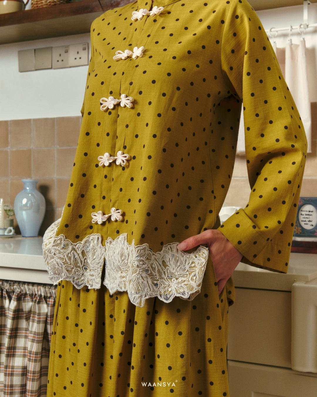 MADELEINE POLKA DOTS IN WARM OLIVE