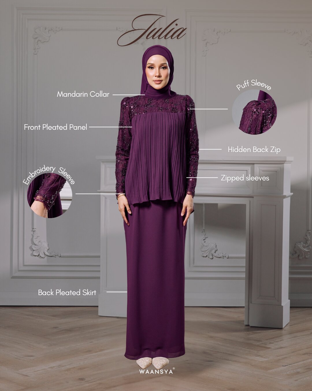JULIA KURUNG IN DARK PURPLE