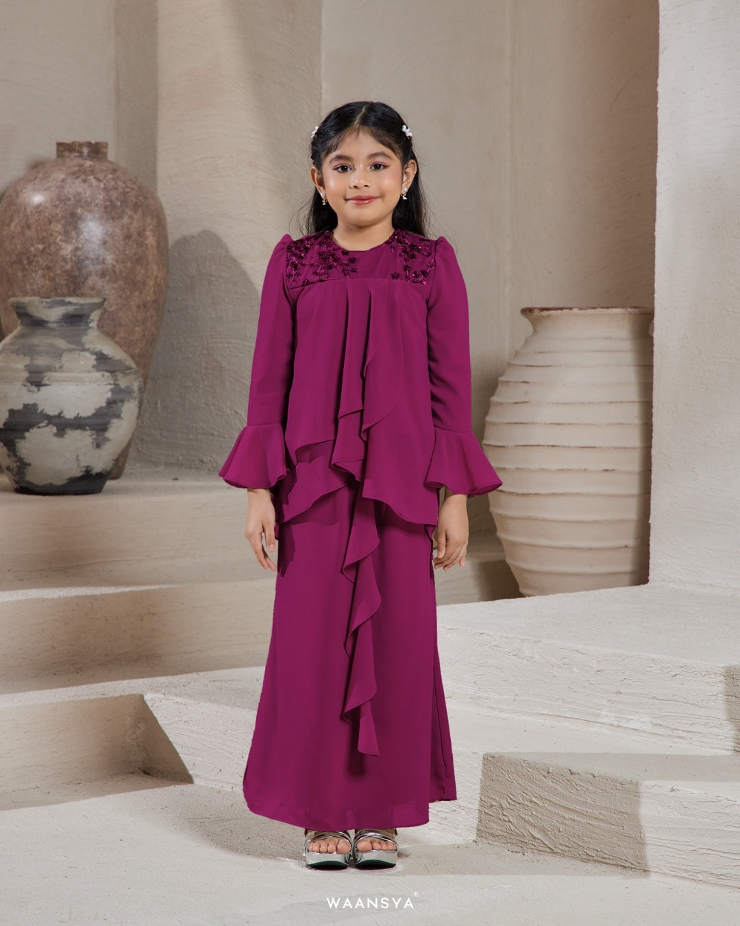 [KIDS] IRIS KURUNG IN FUCHSIA PINK