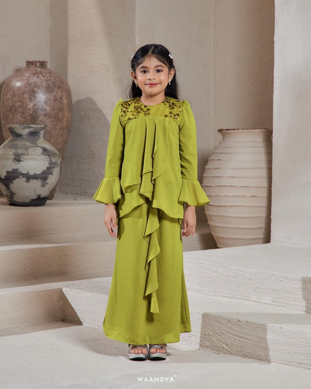 [KIDS] IRIS KURUNG IN LIME GREEN