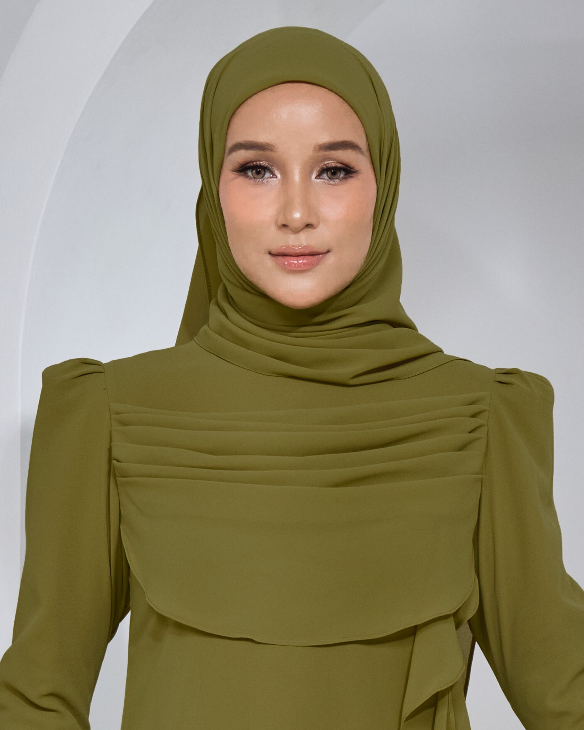 BASIC CHIFFON SHAWL IN DARK OLIVE