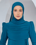 BASIC CHIFFON SHAWL IN TEAL BLUE AQUA