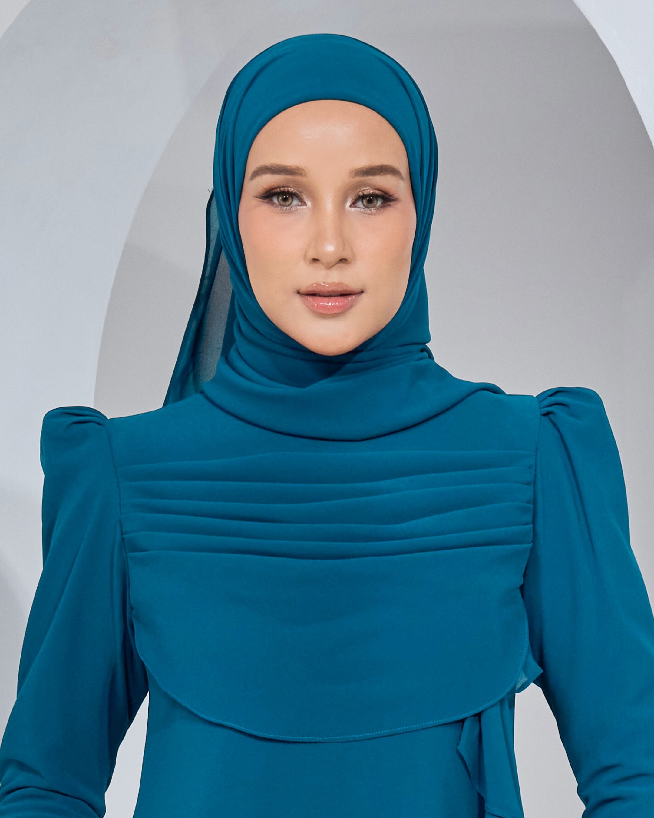 BASIC CHIFFON SHAWL IN TEAL BLUE AQUA