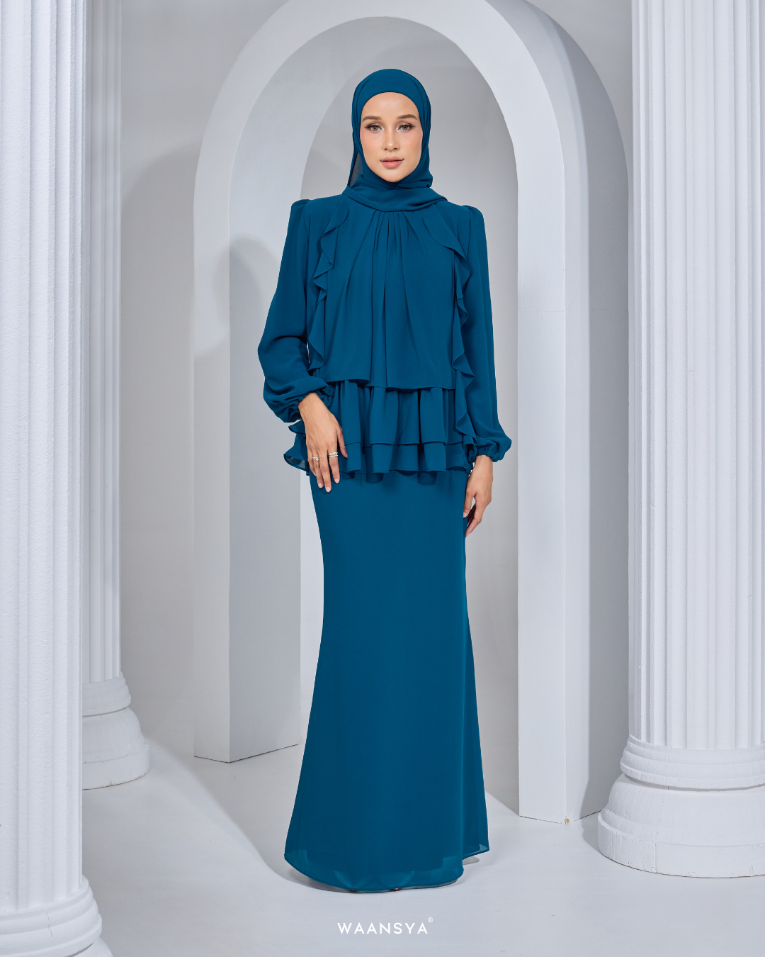 AMELIE KURUNG IN TEAL BLUE