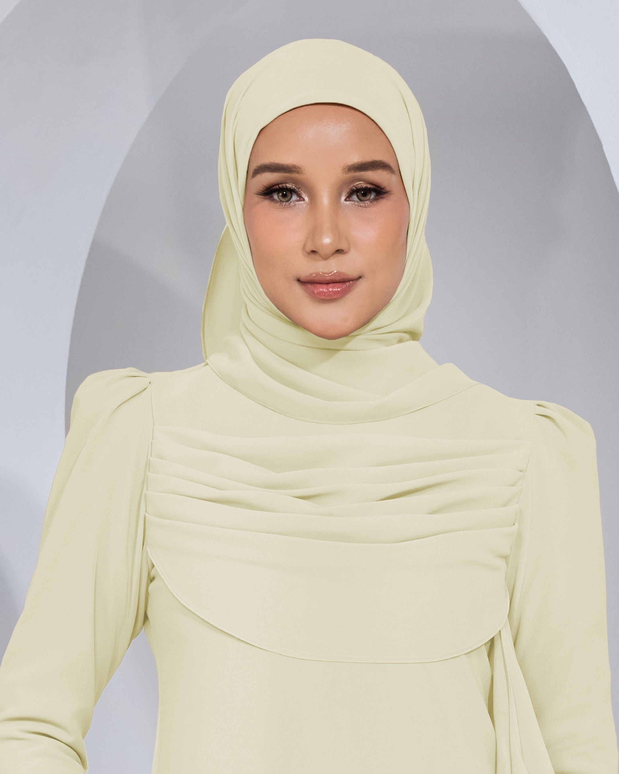 BASIC CHIFFON SHAWL IN SOFT YELLOW