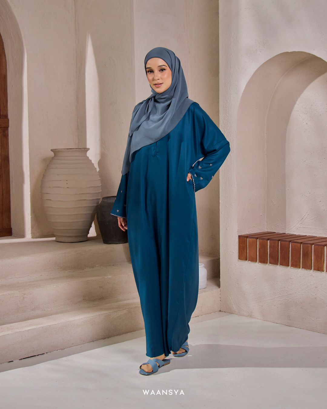 ESMEE KAFTAN IN TEAL BLUE