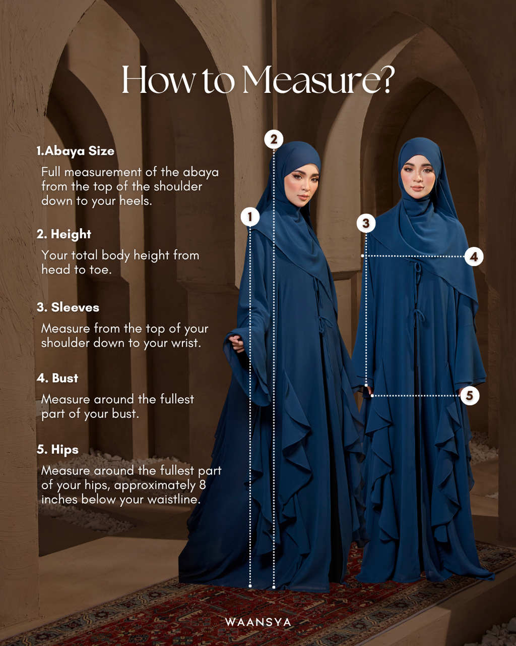 MALIKA ABAYA IN CLASSIC BLUE