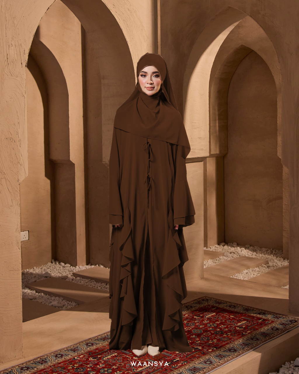 MALIKA ABAYA IN COCOA BROWN