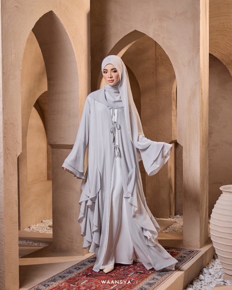 MALIKA ABAYA IN COOL GREY