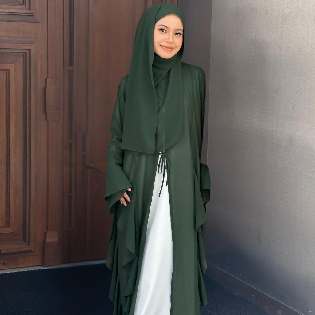 MALIKA ABAYA IN EMERALD GREEN