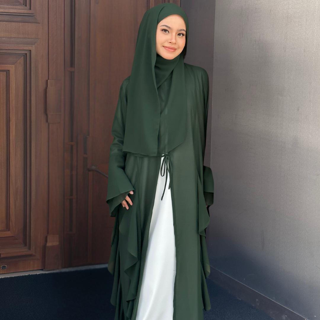 MALIKA ABAYA IN EMERALD GREEN