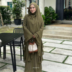 MALIKA ABAYA IN OLIVE GREEN