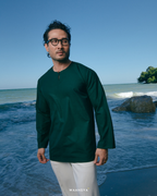 IDREES KURTA IN EMERALD GREEN