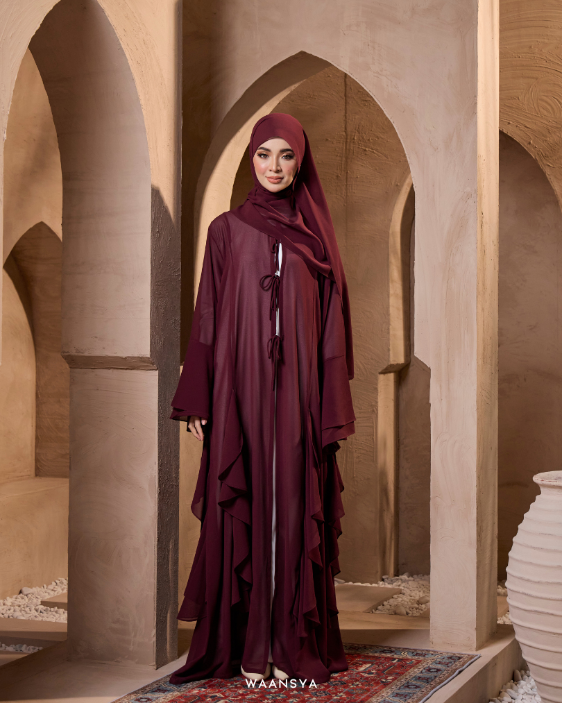 MALIKA ABAYA IN MAROON