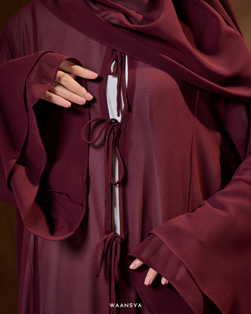 MALIKA ABAYA IN MAROON