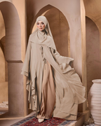 MALIKA ABAYA IN CREAM NUDE