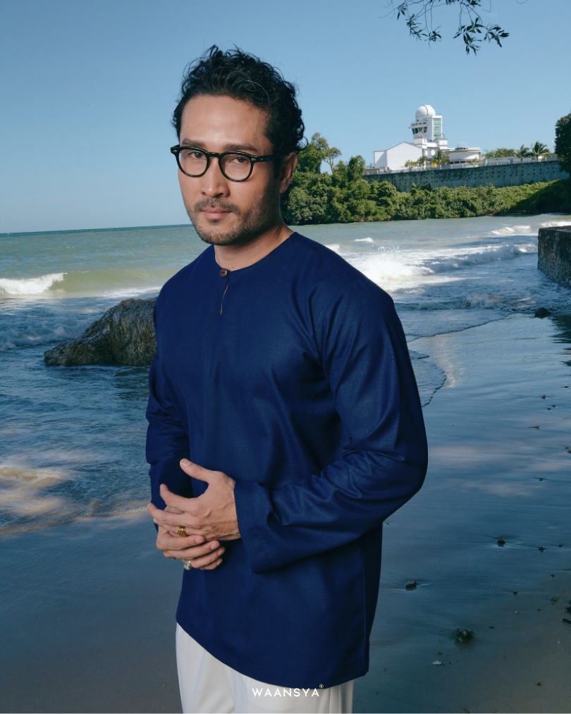 IDREES KURTA IN NAVY BLUE