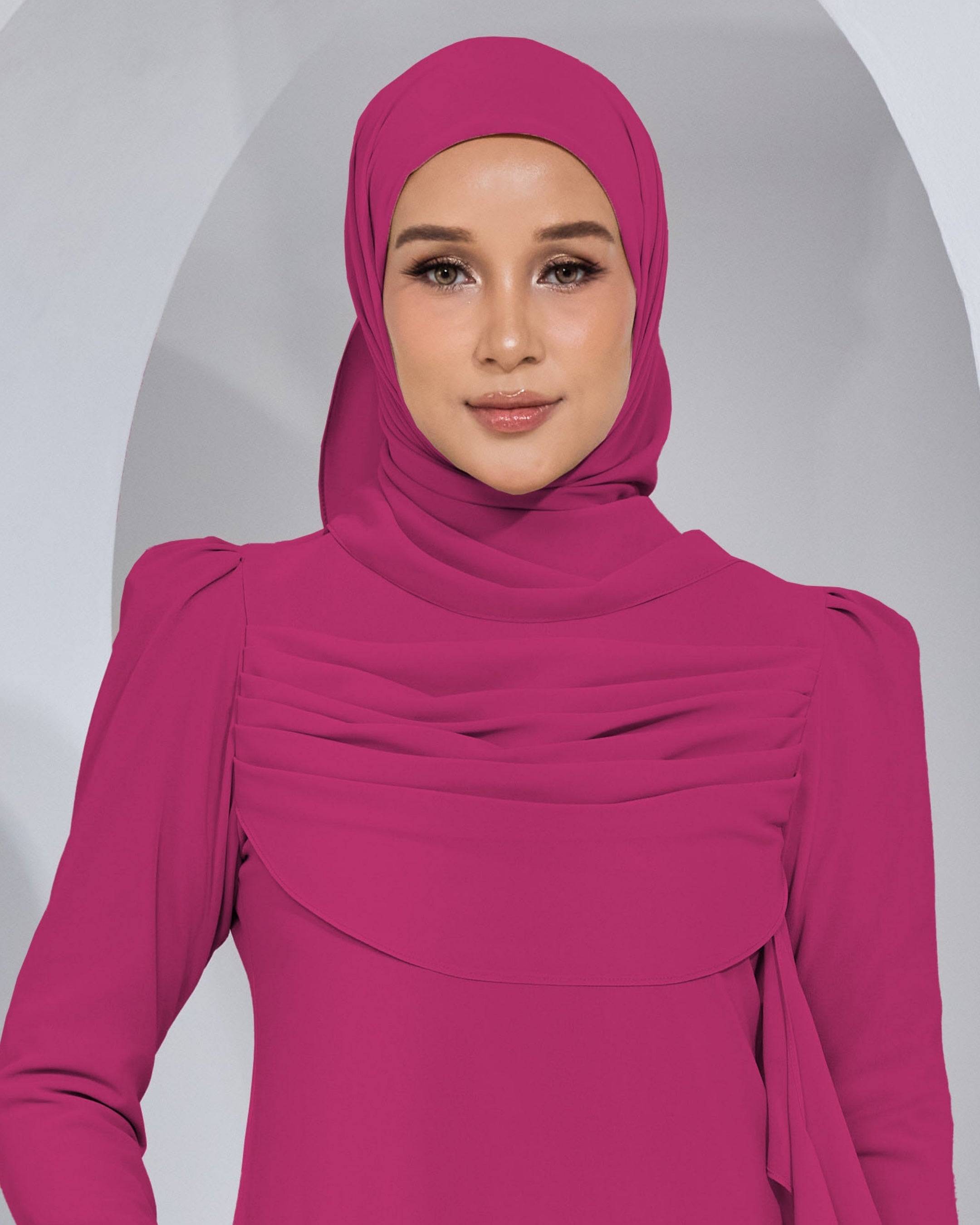 BASIC CHIFFON SHAWL IN FUSCHIA PINK