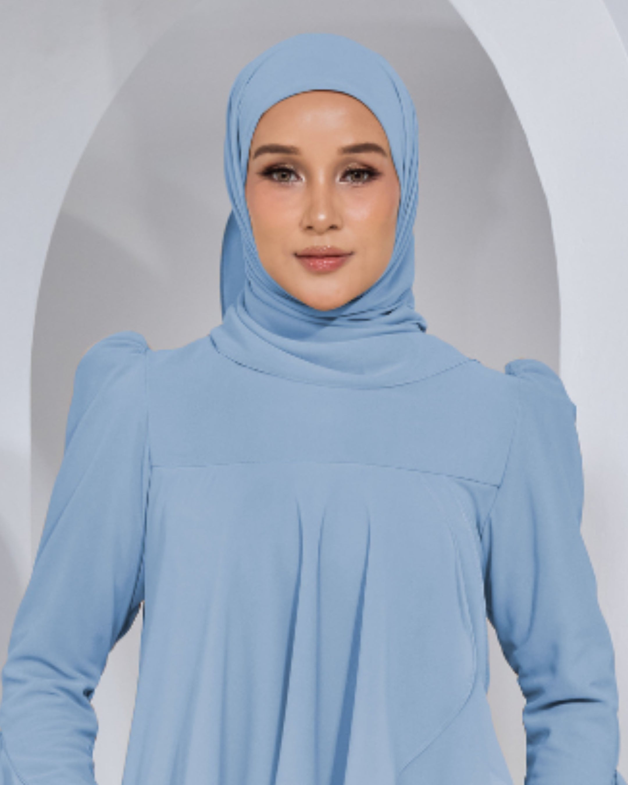 BASIC CHIFFON SHAWL IN SOFT BLUE