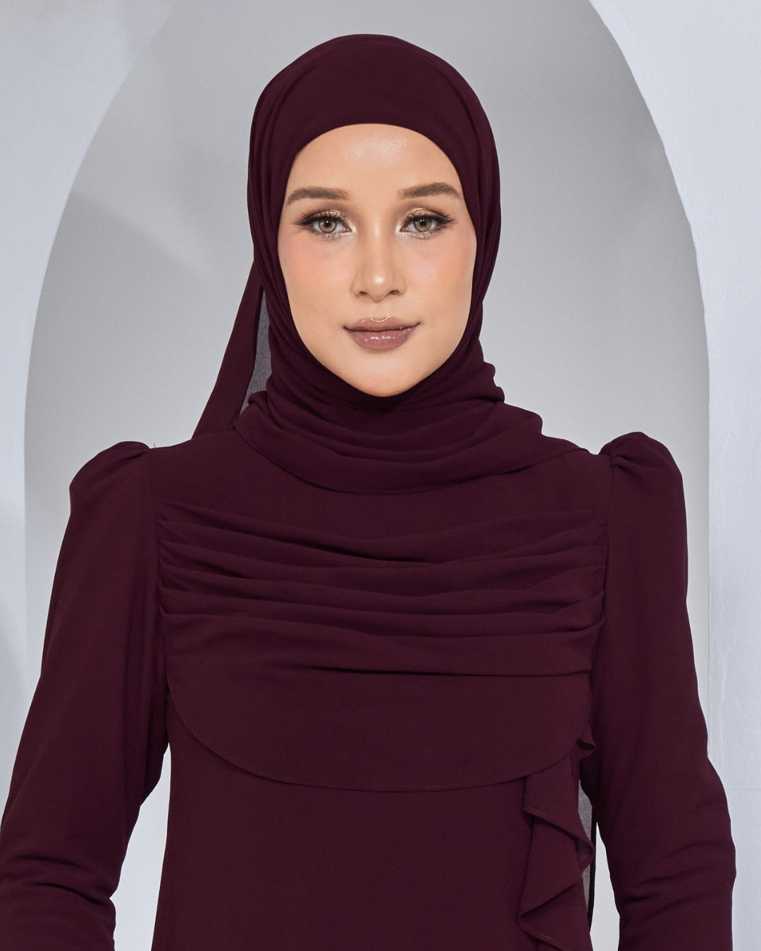 BASIC CHIFFON SHAWL IN MAROON