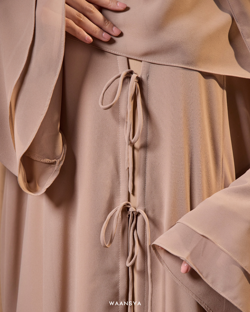 MALIKA ABAYA IN ALMOND