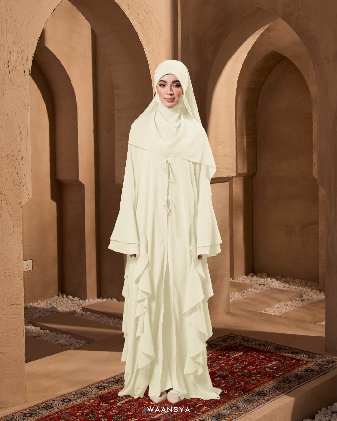 MALIKA ABAYA IN LIGHT YELLOW