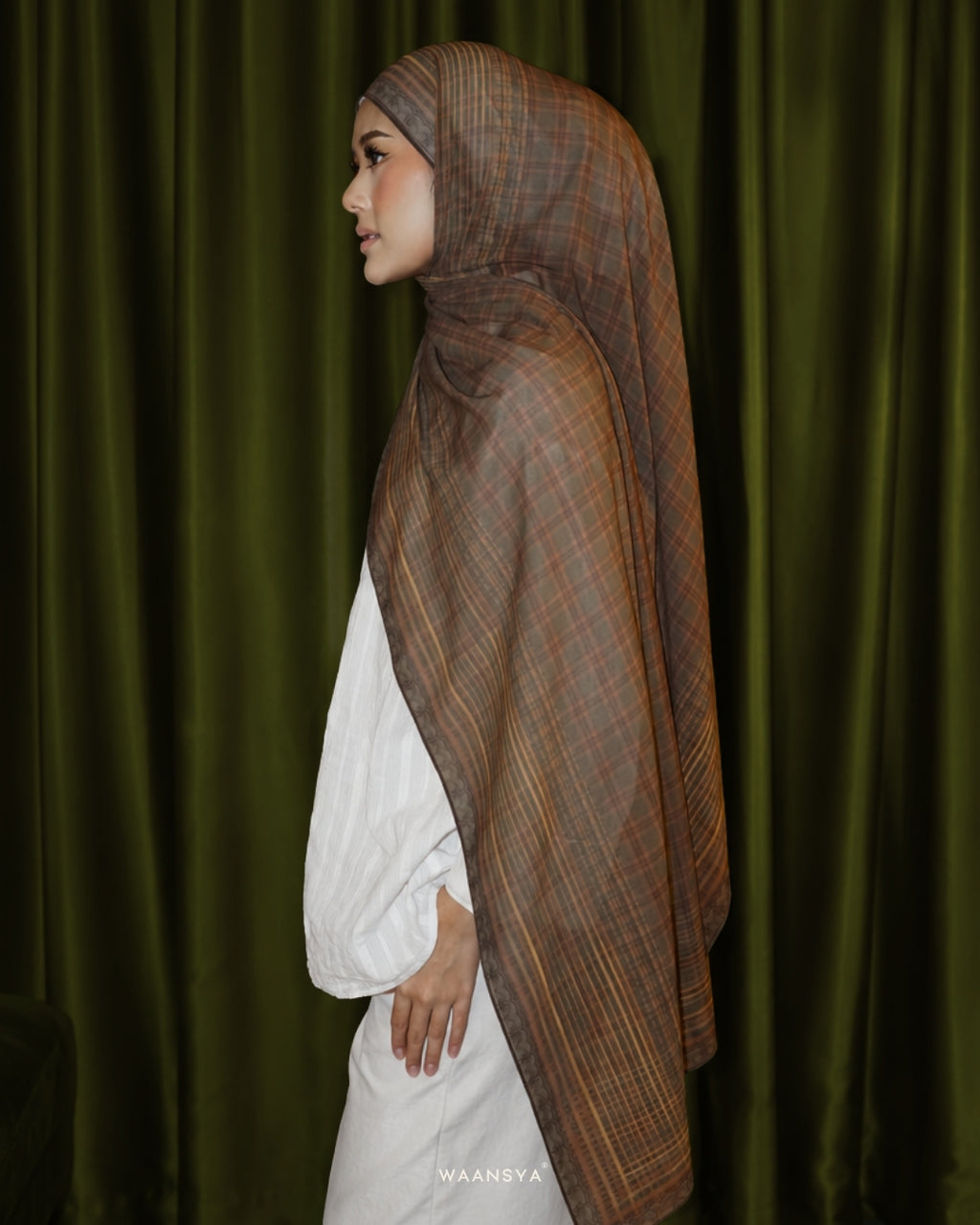 PLAID-KAT PRINTED CHIFFON SHAWL IN DODOL
