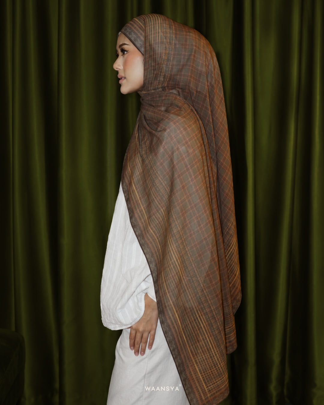 PLAID-KAT PRINTED CHIFFON SHAWL IN DODOL