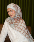 VINTAGE BLOOM PRINTED CHIFFON SHAWL IN AMBER SKY