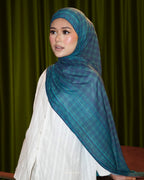 PLAID-KAT PRINTED CHIFFON SHAWL IN TELANG