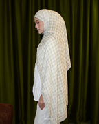 PLAID-KAT PRINTED CHIFFON SHAWL IN PANDAN