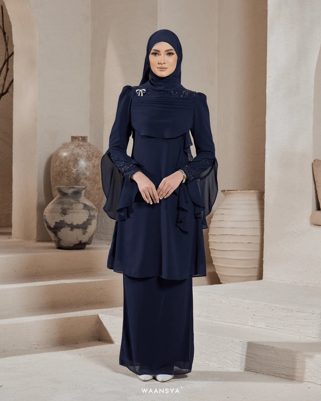 HAZEL KURUNG IN NAVY BLUE