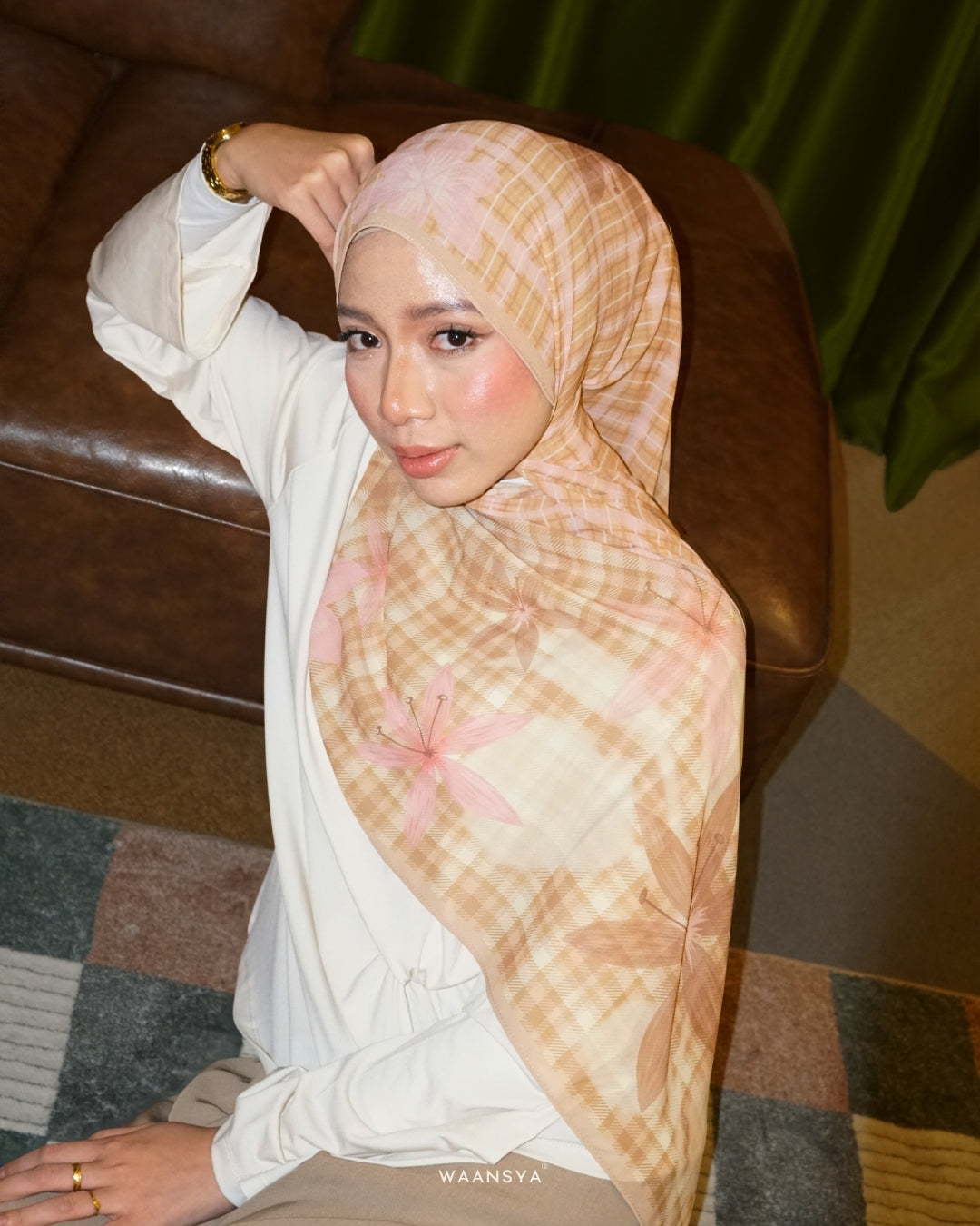 VINTAGE BLOOM PRINTED CHIFFON SHAWL IN MEADOW